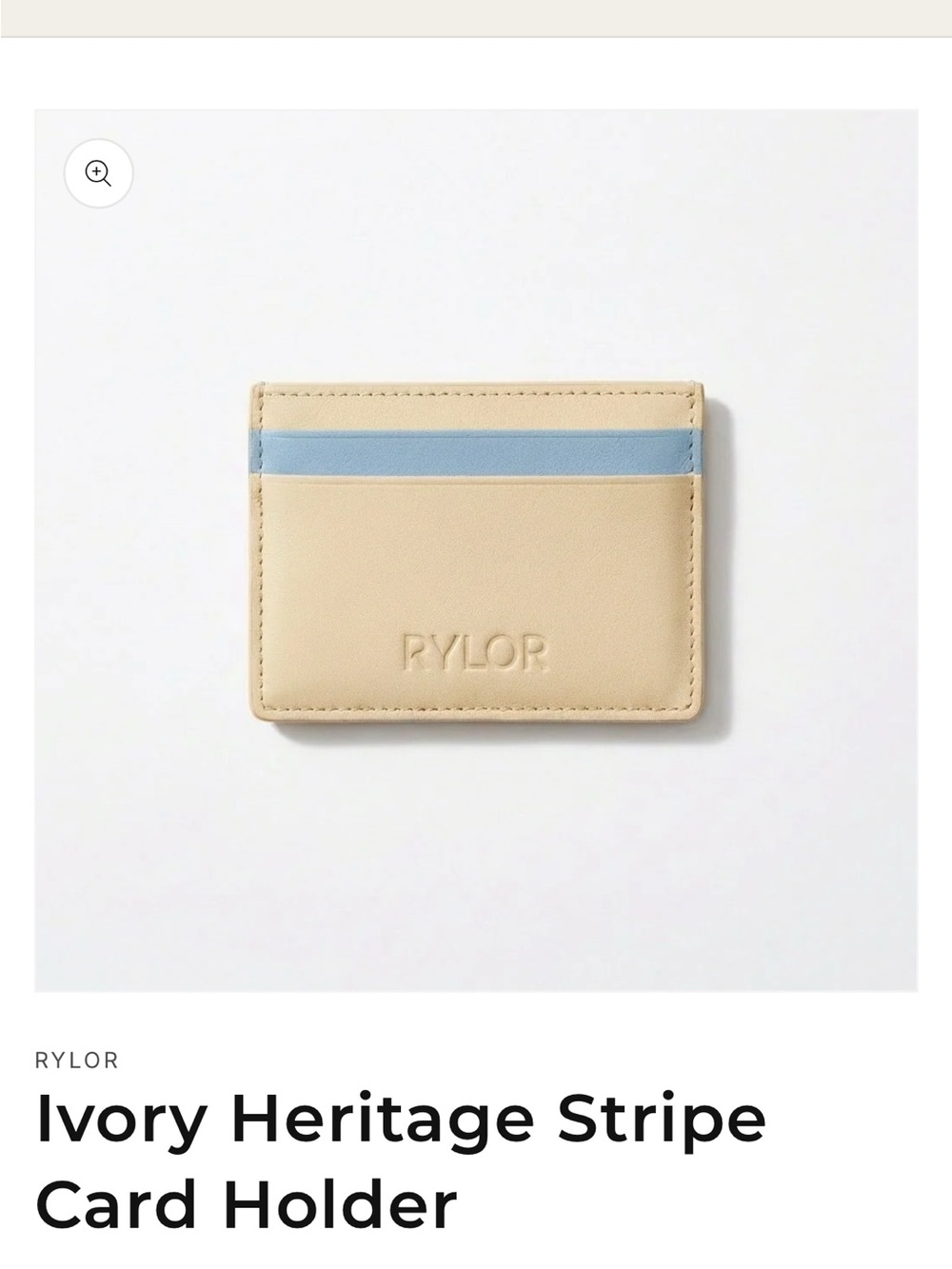Rylor Ivory Heritage Stripe Card Holder
